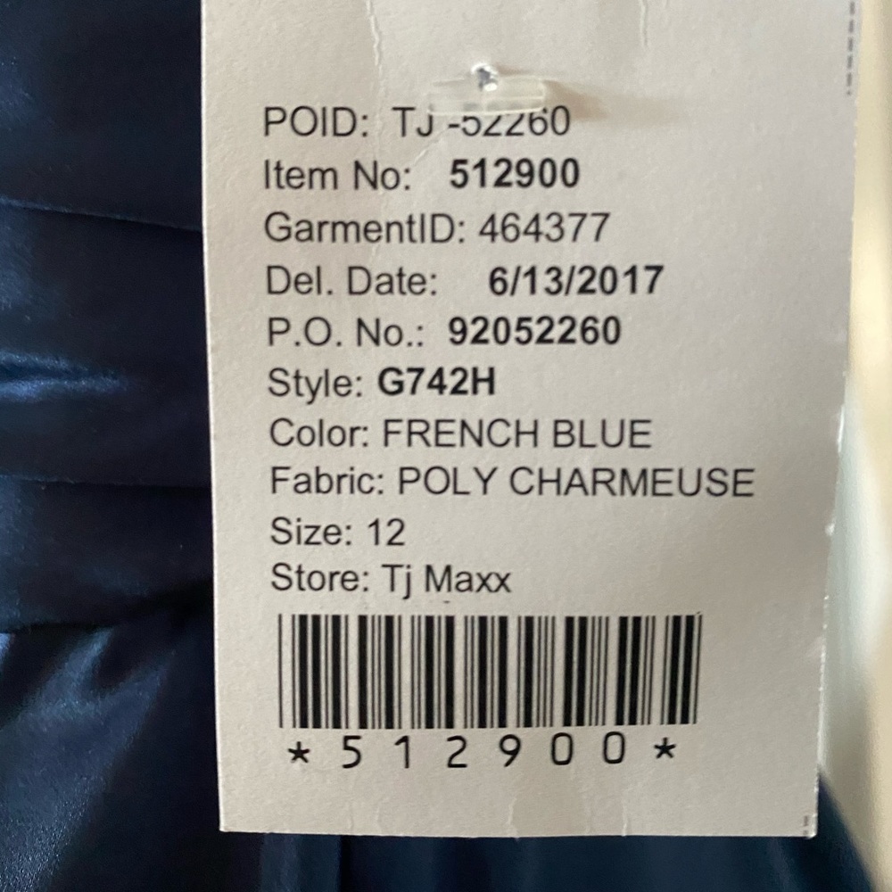 TJ Maxx French Blue Charmeuse Evening Gown - Picture 7 of 8